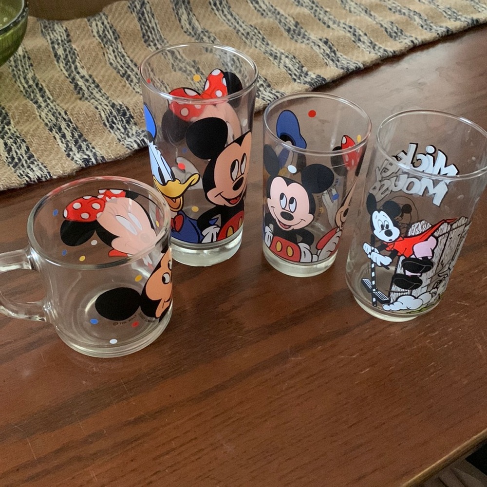 4 Disney glasses.